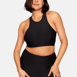 Outdoor Voices Charcoal Black Athena Crop Top Bra